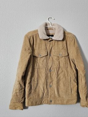 Tan Corduroy Sherpa Collar Jacket Sz S